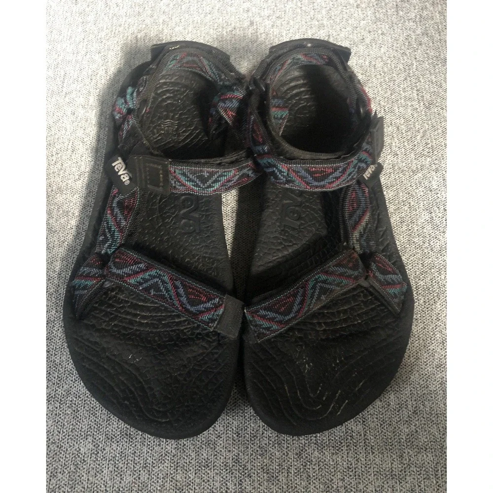 Teva TERRADACTYL Unisex Black Red Blue Sport Sandals Aztec Print Mens 6 Womens 8